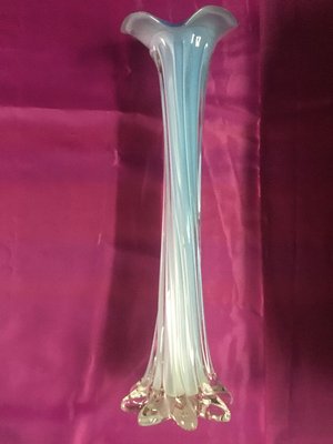 White-Blue Murano Double-Layer Vase, 1980s-WQQ-627576