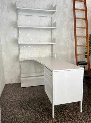 White Bookcase with Integrated Desk from Lips Vago, Italy, 1970s-BVG-1225570