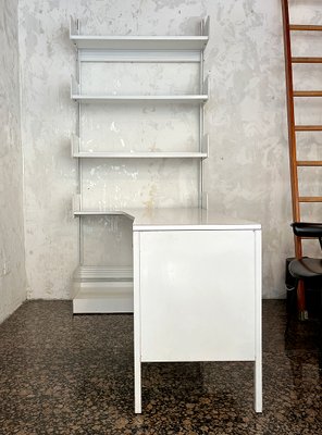 White Bookcase with Integrated Desk from Lips Vago, Italy, 1970s-BVG-1225570