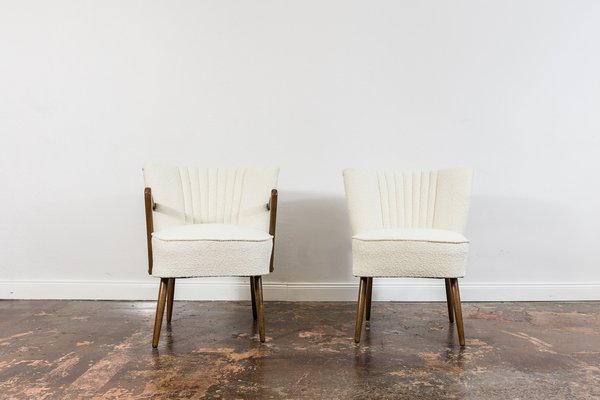 White Boucle Cocktail Chairs, 1950s, Set of 2-IXL-1745389