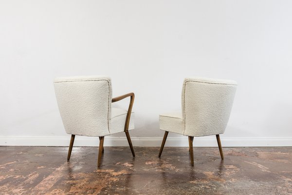 White Boucle Cocktail Chairs, 1950s, Set of 2-IXL-1745389