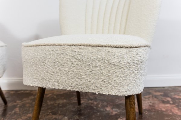 White Boucle Cocktail Chairs, 1950s, Set of 2-IXL-1745389