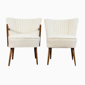 White Boucle Cocktail Chairs, 1950s, Set of 2-IXL-1745389