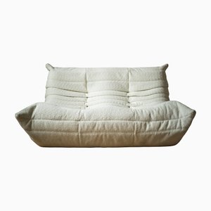 White Bouclette Togo 2-Seat Sofa by Michel Ducaroy for Ligne Roset-IXA-1424942