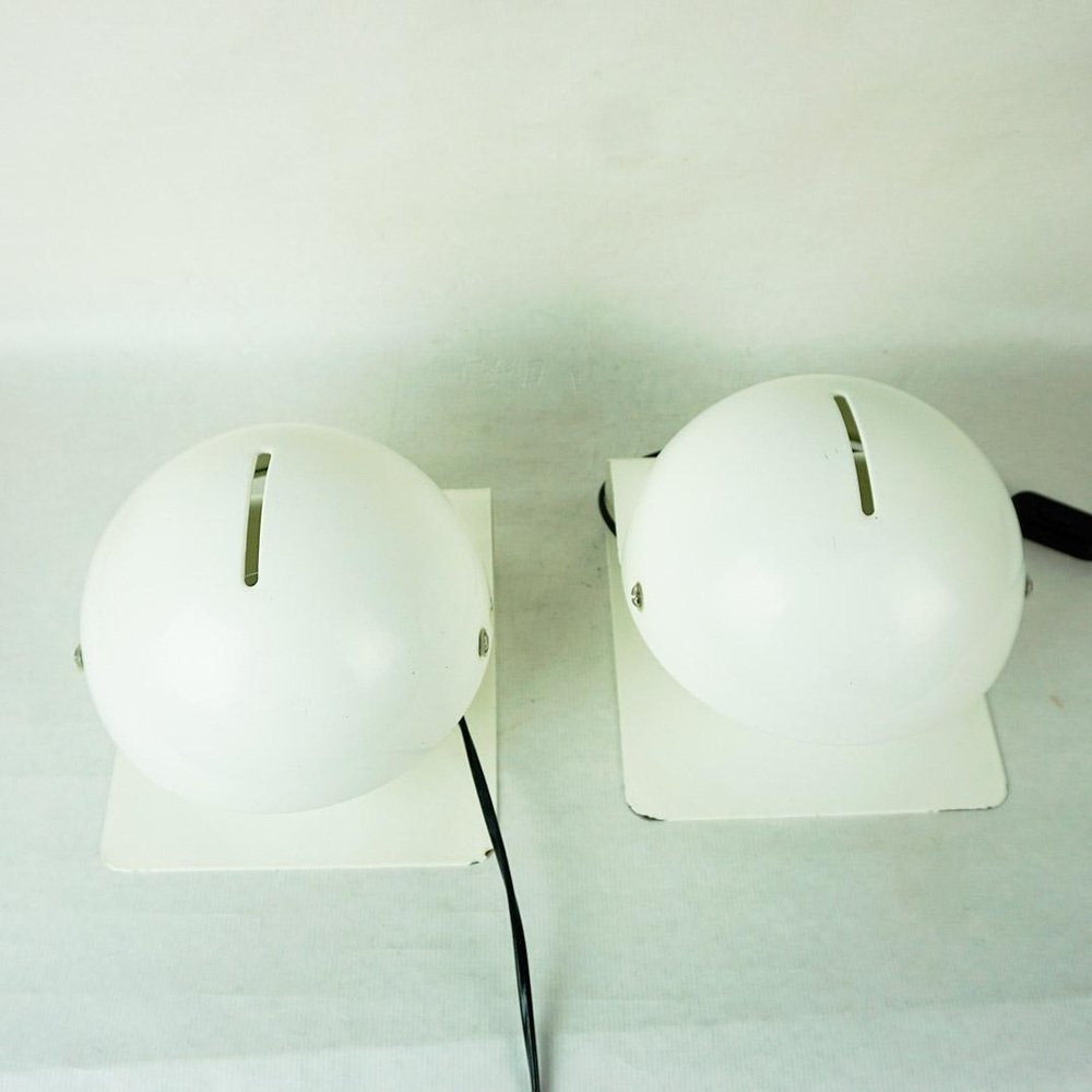 White Bugia Table Lamps attributed to Giuseppe Cormio for Guzzini, Italy, 1970s, Set of 2