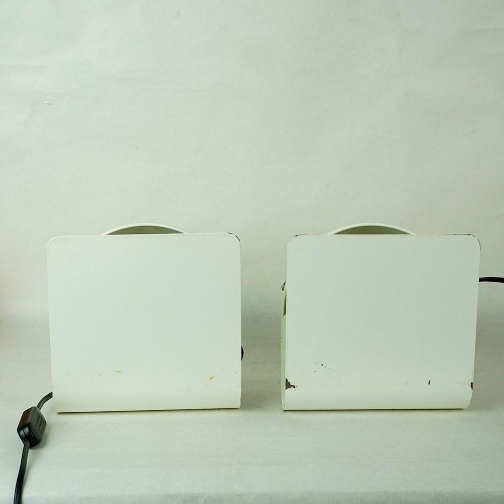 White Bugia Table Lamps attributed to Giuseppe Cormio for Guzzini, Italy, 1970s, Set of 2