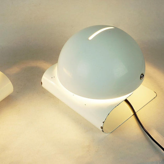 White Bugia Table Lamps attributed to Giuseppe Cormio for Guzzini, Italy, 1970s, Set of 2