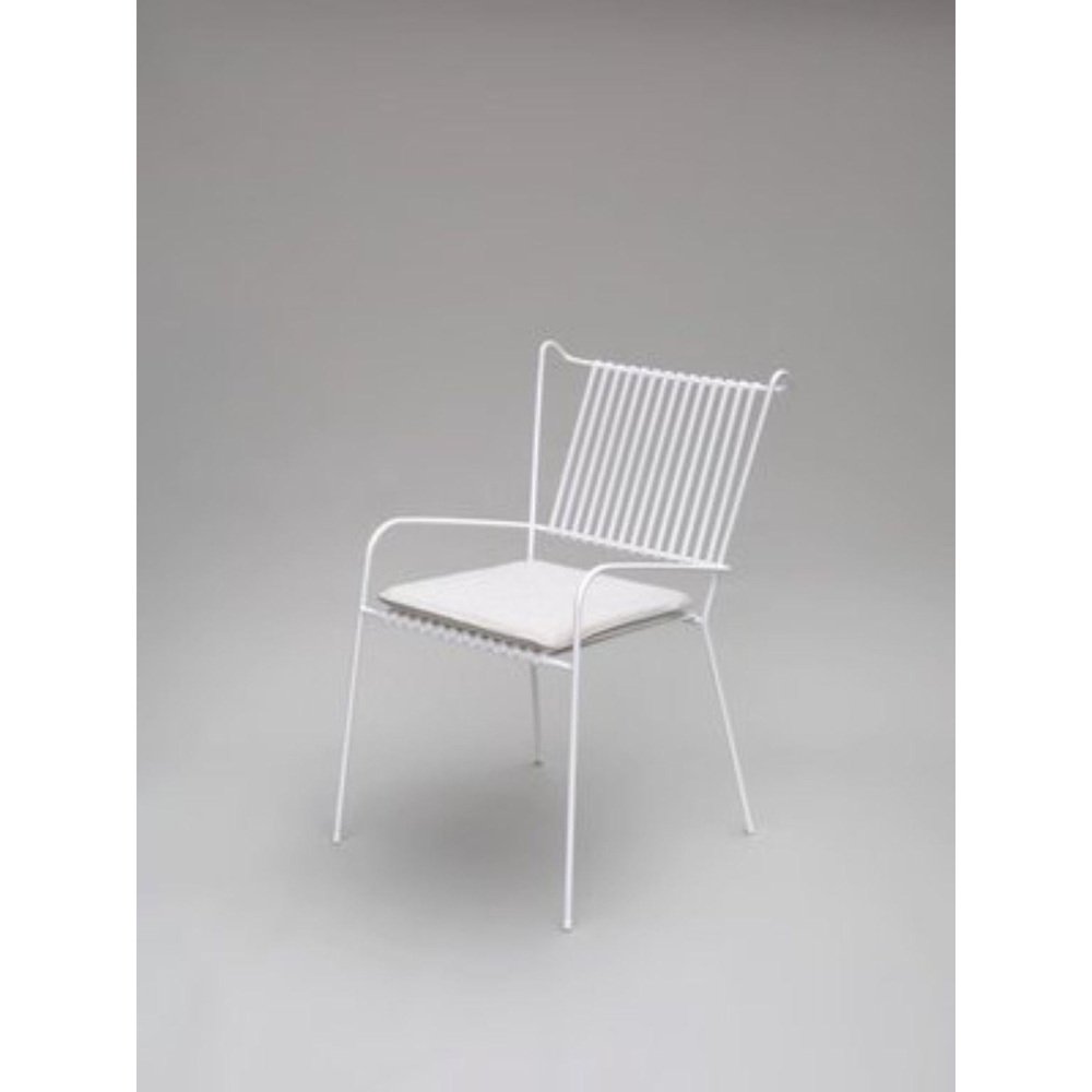 White Capri Chair with Seat Cushion by Cools Collection