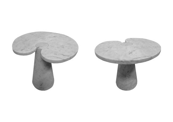 White Carrara Marble Eros Coffee Tables by Angelo Mangiarotti for Skipper, 1976, Set of 2-RPH-864633