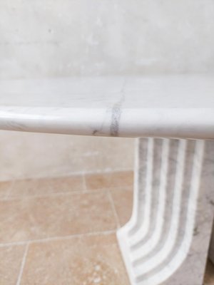 White Carrara Marble Oval Dining Table attributed to Carlo Scarpa, Italy, 1970s-TDA-1376281