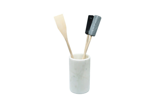 White Carrara Marble Utensil Holder from FiammettaV Home Collection