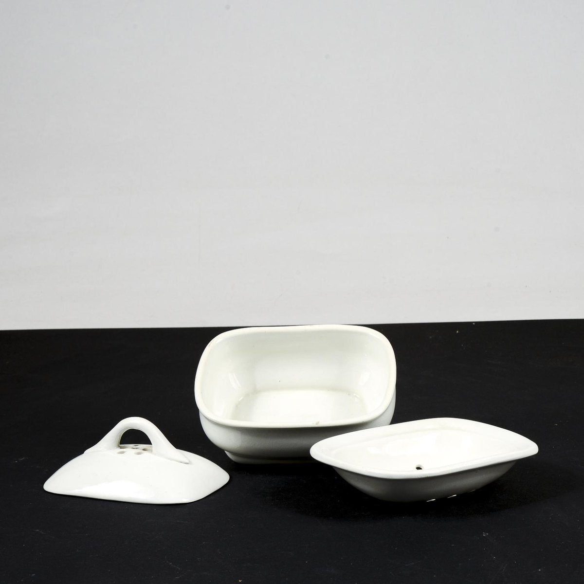 White Ceramic Box or Soap Holder by S.C. Richard