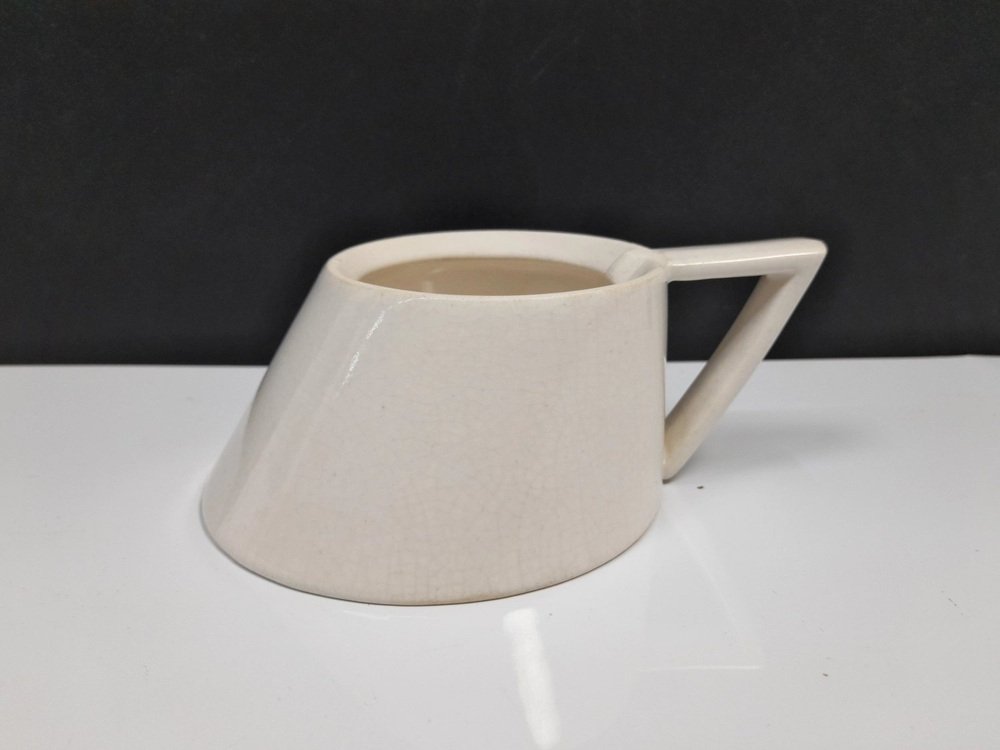 White Ceramic Coffee / Cappuccino Set, 1980s, Set of 15