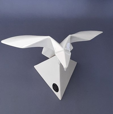 White Ceramic Origami Eagle Sculpture by Guy Legrand-PWG-1763292