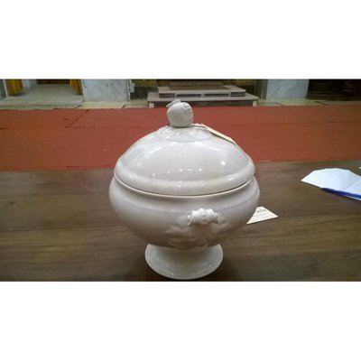 White Ceramic Round Tureen, 1800s-RAQ-687392