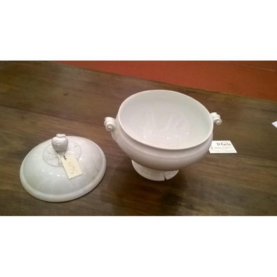 White Ceramic Round Tureen, 1800s-RAQ-687392