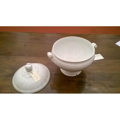 White Ceramic Round Tureen, 1800s-RAQ-687392