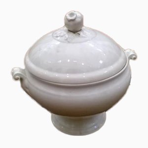 White Ceramic Round Tureen, 1800s-RAQ-687392