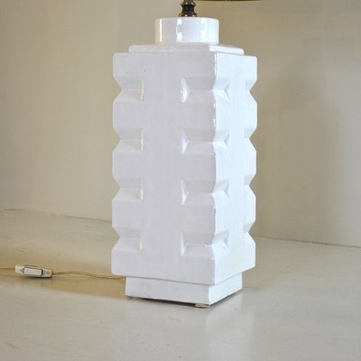 White Ceramic Table Lamp, 1960s-JQO-675443