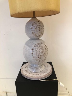 White Ceramic Table Lamp Attributed to Georges Pelletier, 1968-PCJ-655800