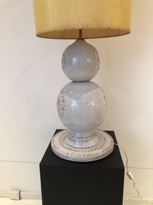 White Ceramic Table Lamp Attributed to Georges Pelletier, 1968-PCJ-655800