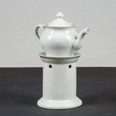 White Ceramic Teapot with Base and Candleholder by Richard Ginori, Set of 3-RAQ-1784751