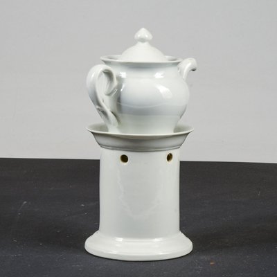 White Ceramic Teapot with Base and Candleholder by Richard Ginori, Set of 3-RAQ-1784751