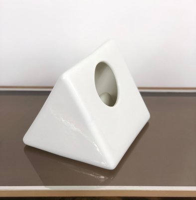 White Ceramic Triangular Vase by Gabbianelli, Italy, 1970s-LYQ-1171741