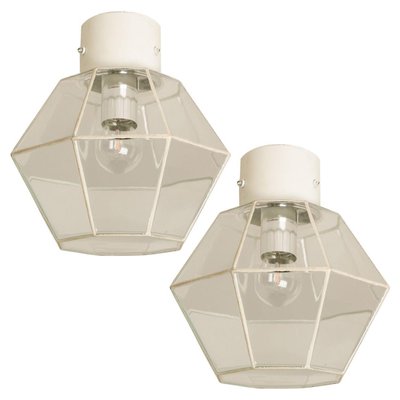 White Chrome and Clear Glass Flush Mount by Limburg, 1970-VDW-1300436