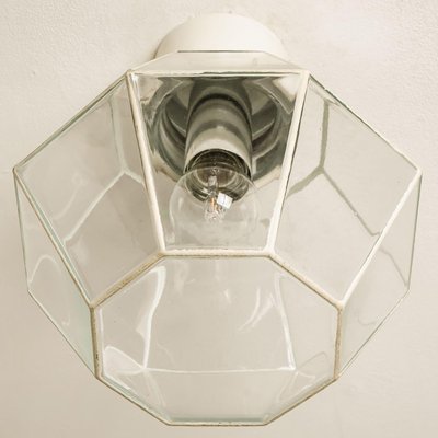 White Chrome and Clear Glass Flush Mount by Limburg, 1970-VDW-1300436