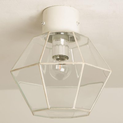 White Chrome and Clear Glass Flush Mount by Limburg, 1970-VDW-1300436