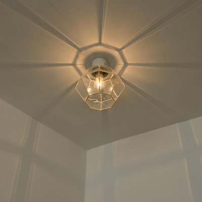 White Chrome and Clear Glass Flush Mount by Limburg, 1970-VDW-1300436