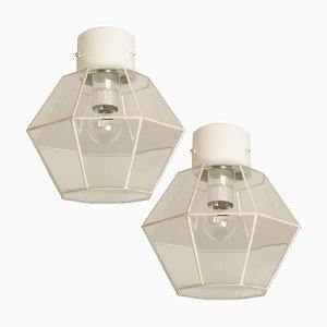 White Chrome and Clear Glass Flush Mount by Limburg, 1970-VDW-1300436