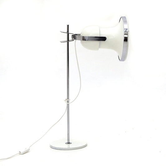 White & Chrome Table Lamp, 1960s