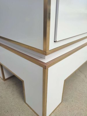 White Credenza with Brass Details by Alain Delon for Maison Jansen, France, 1975-WBX-1423050