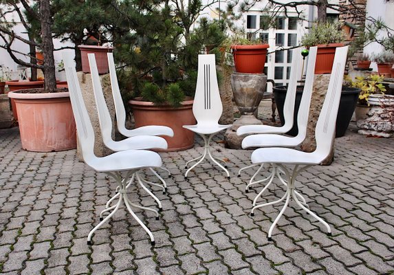 White Dining Chairs by Theo Häberli, 1960s, Set of 7-NB-836036