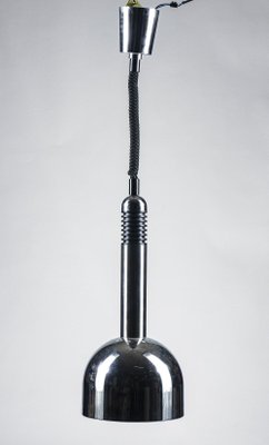 White Enameled Pendant in Steel with Working Sliding, 1970-RAQ-1386513