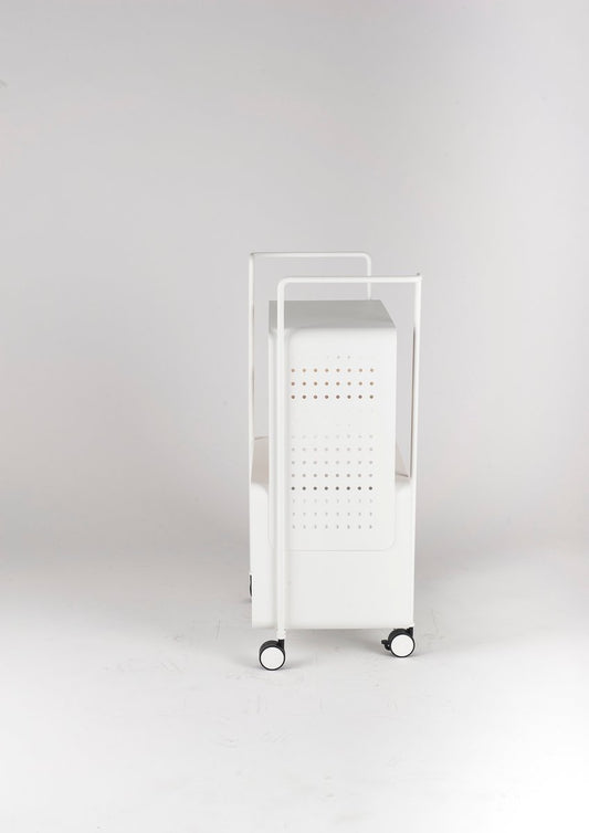 White ENGIOI Cart by Lucio Curcio e Luca Binaglia for Formae