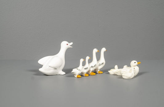 White Family Porcelain Ducks, 1970s, Set of 3