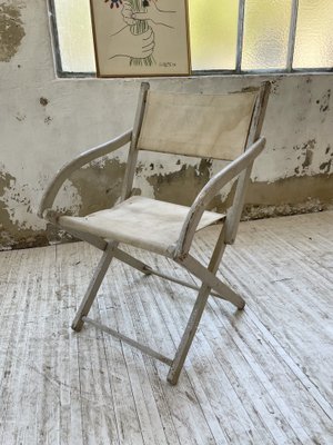 White Folding Beach Chair, 1900s-LCU-1406586