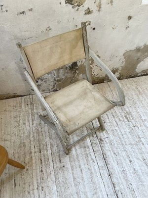 White Folding Beach Chair, 1900s-LCU-1406586