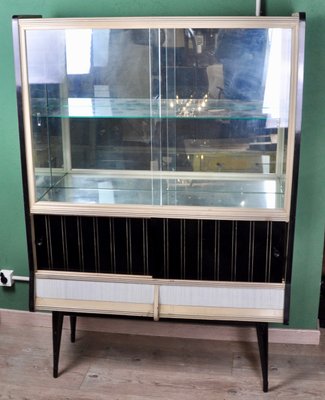 White Formica and Black Display Cabinet, 1960s-ROJ-632939