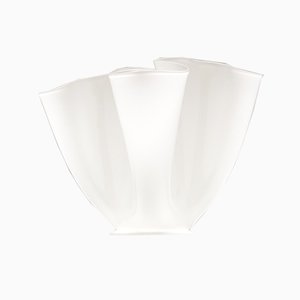 White Glass Cartoccio Vase by Pietro Chiesa for Fontana Arte, 1970s-VT-786154