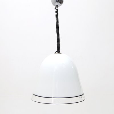 White Glass Ceiling Lamp with Black Edges, 1970s-EZ-1080827