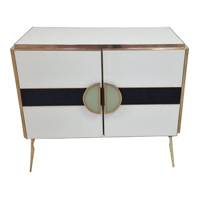 White Glass Door Sideboard, 1990s-BEW-1770405