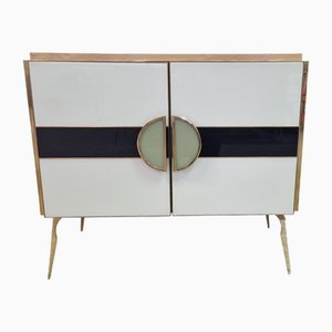 White Glass Door Sideboard, 1990s-BEW-1770405