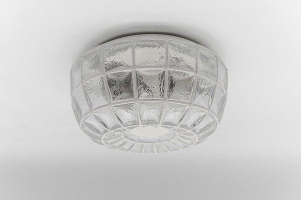 White Glass Flush Mount by Limburg, Germany, 1960s-KQB-1747282