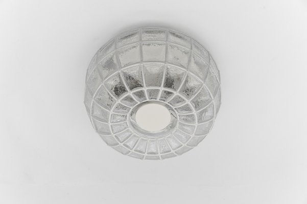 White Glass Flush Mount by Limburg, Germany, 1960s-KQB-1747282