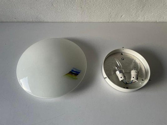 White Glass Mushroom Ceiling or Wall Lamp from Peill & Putzler, Germany, 1960s-RDS-1449318