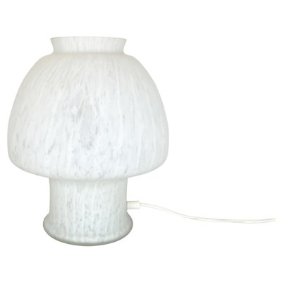 White Glass Mushroom Table Desktop attributed to Hustadt Lights, Germany, 1970s-QZ-1428319